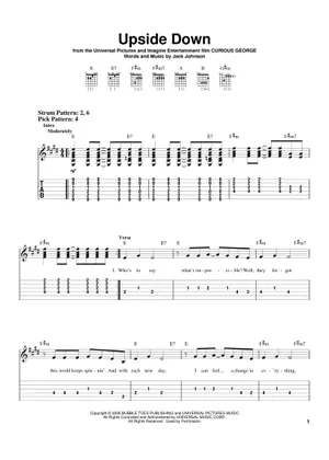 Upside down - Jack Johnson Sheet Music for Soprano, Alto Upside down - Jack Johnson Sheet Music for Soprano, Alto