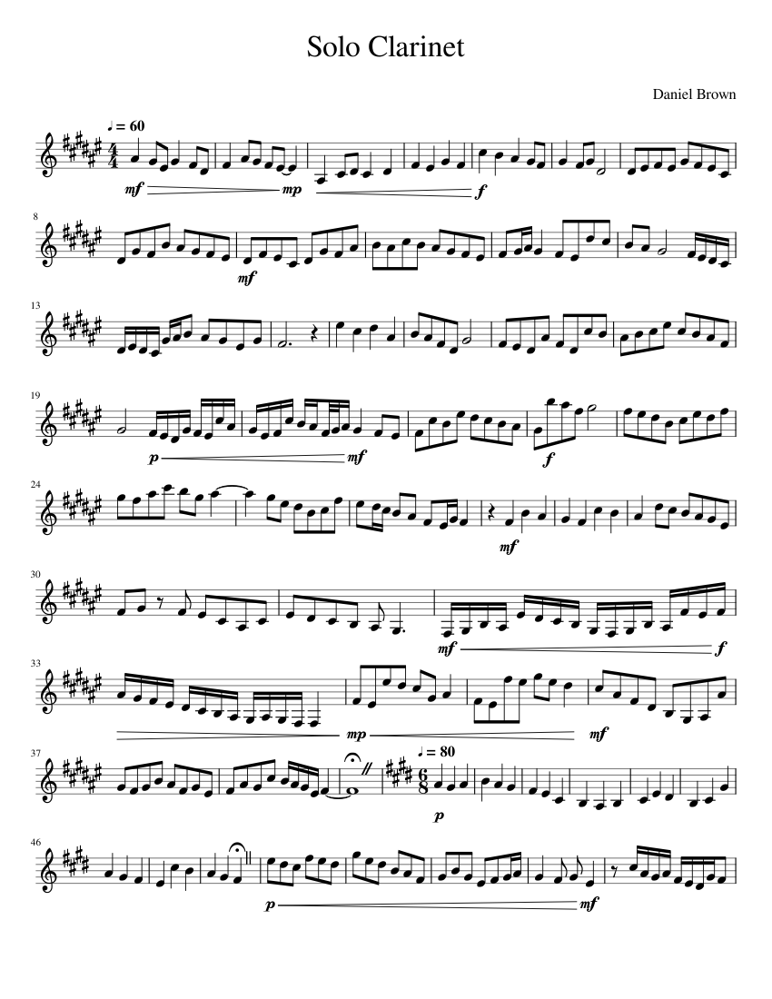 Sheet Music for in bflat (Solo)
