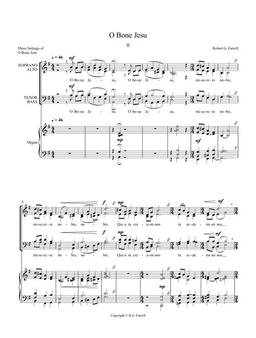 O Bone Jesu II (Arr. Robert G Farrell) (Choral, SATB)