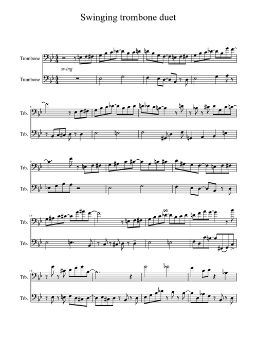 Swinging trombone duet