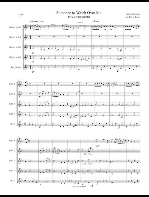 Someone To Watch Over Me (Arr. Bill Malcolm) - George Gershwin, Ira Gershwin (Woodwind Ensemble)