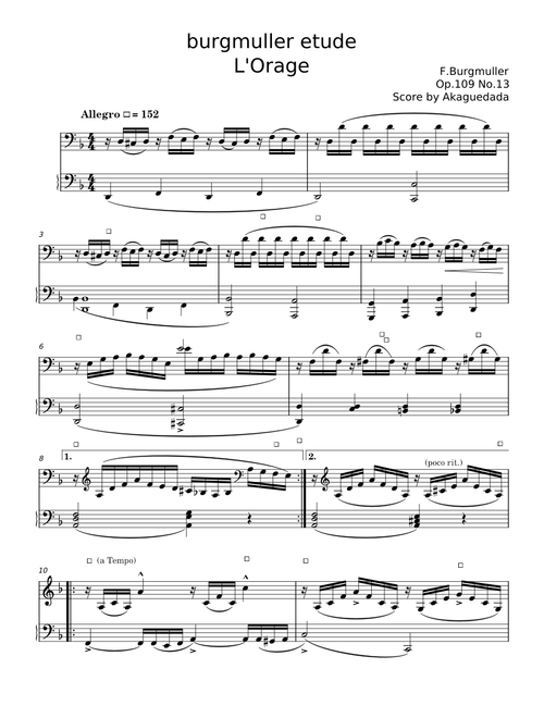 Etude Op. 109 No. 13 (L'Orage) - Friedrich Burgmüller