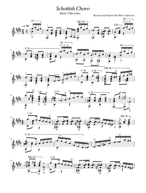 Schottish Choro By Heitor Villa Lobos  Fingering: Herry Djahwasi