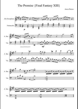 The Promise FINAL FANTASY XIII Sheet Music for Piano (Solo