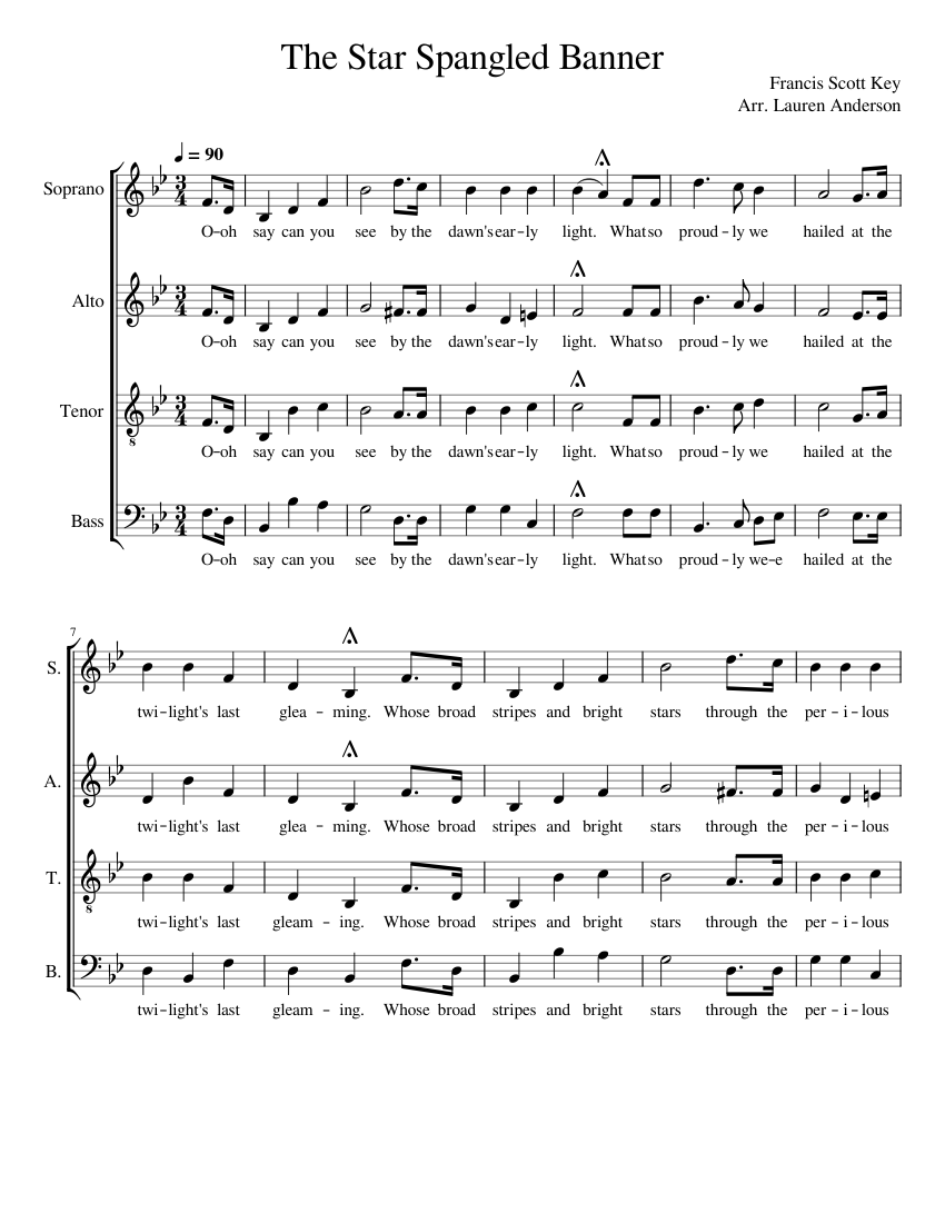 The Star Spangled Banner – Francis Scott Key Sheet music for Soprano ...