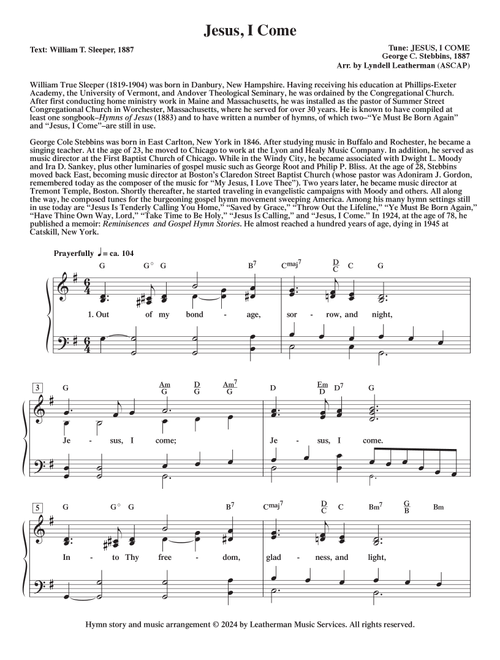 Jesus, I Come (Arr. Lyndell Leatherman) - Gaither Homecoming (Piano-Vocal-Guitar (Piano Accompaniment))