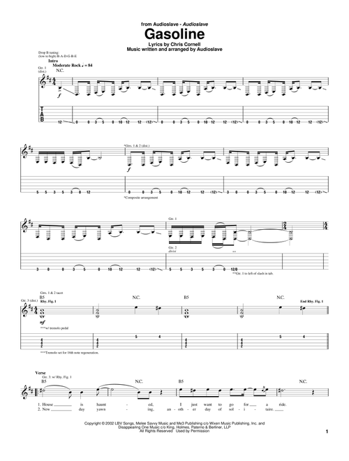 Gasoline - Audioslave (Guitar Tab)