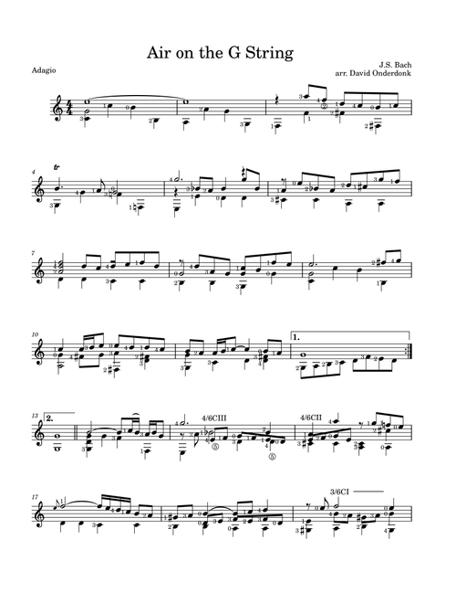 Air on the G String BWV 1068 (Arr. David Onderdonk) - David Onderdonk - guitar (Solo Guitar)