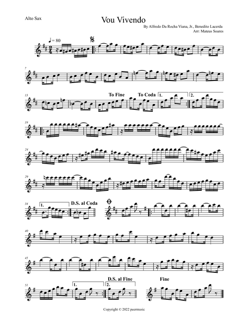 Vou Vivendo (Arr. Mateus Soares) - Benedito Lacerda, Alfredo Da Rocha Viana Jr (Alto Sax Solo)