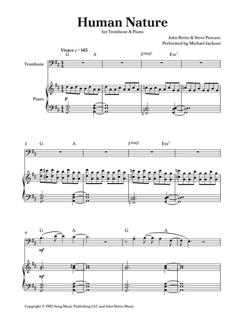 Human Nature (Arr. Caio Costa) - Michael Jackson (Trombone and Piano)