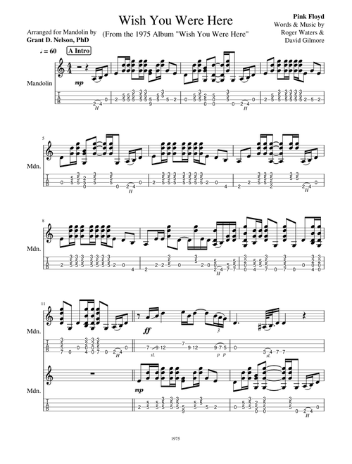 Wish You Were Here  Mandolin