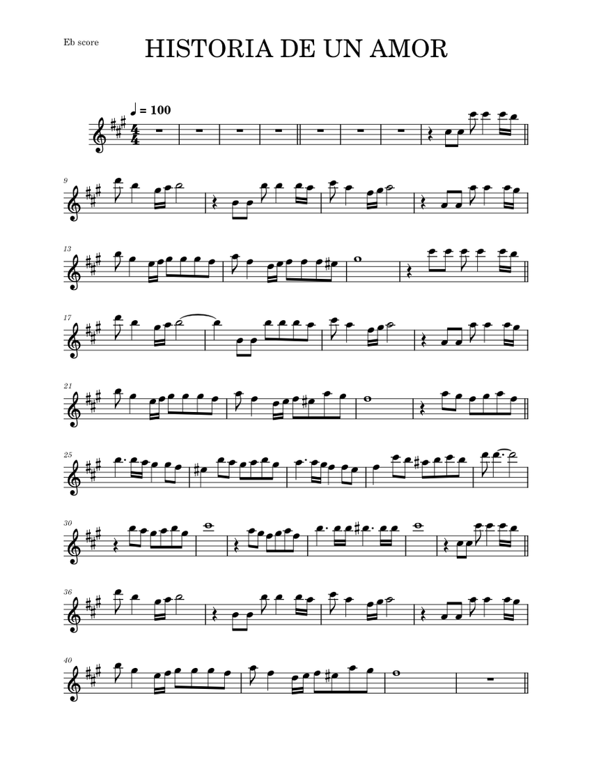 História de un amor Carlos Eleta Almarán (ALTO SAX) Sheet music for Saxophone alto (Solo