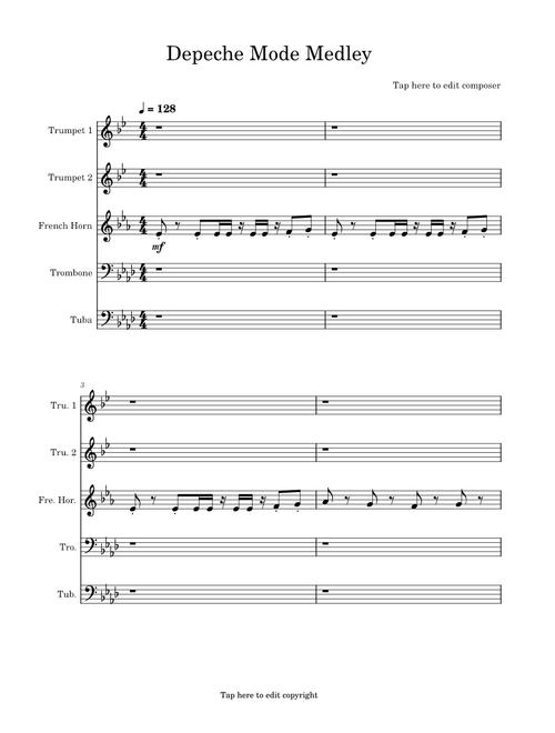 Depeche Mode medley for brass quintet