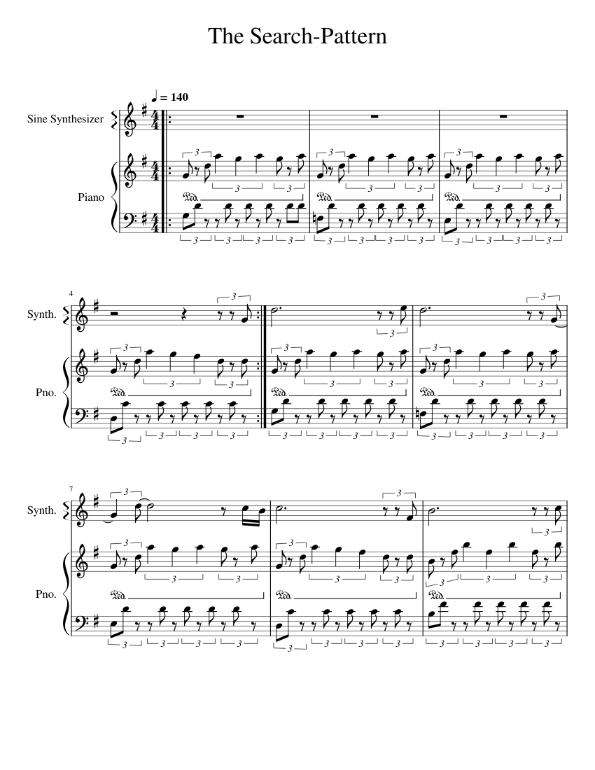 The Search - Pattern (Pat Metheny Group) Sheet Music for Piano