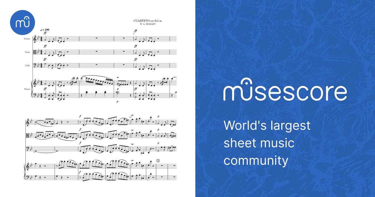 Piano Quartet in G minor, K. 478 -Wolfgang Amadeus Mozart Sheet