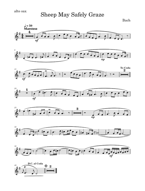 Bach Sheep May Safely Graze from Cantata No. 208