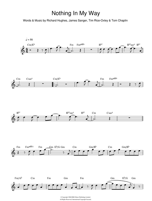 Nothing In My Way - Keane (Lead Sheet - Fake Book)