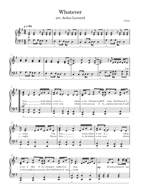 Free Whatever by Oasis sheet music | Download PDF or print on