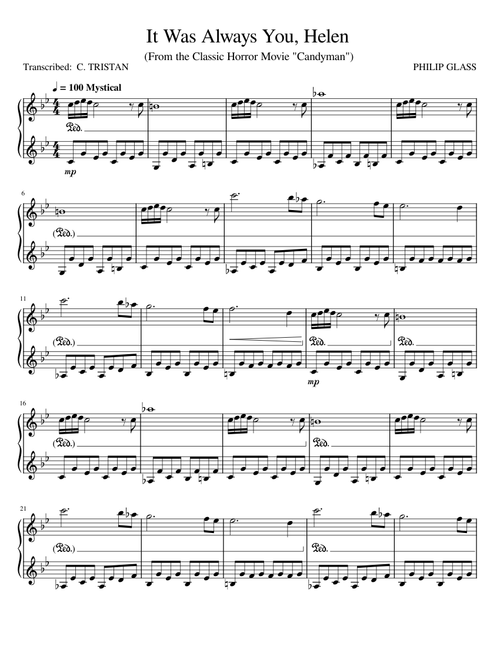 It was always you helen – Philip Glass