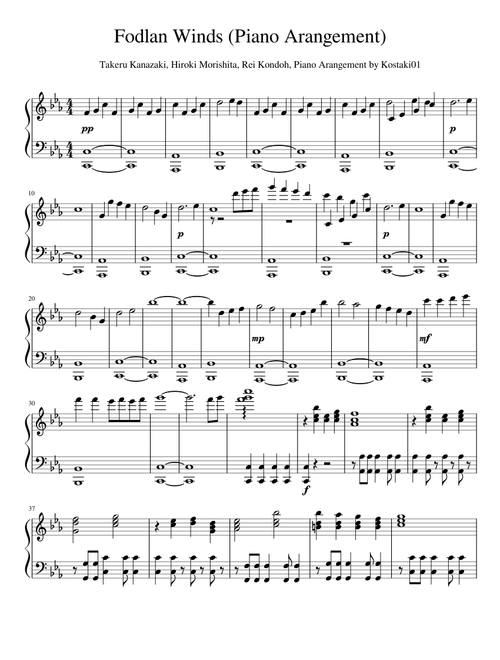 Fodlan Winds: Piano Arangement