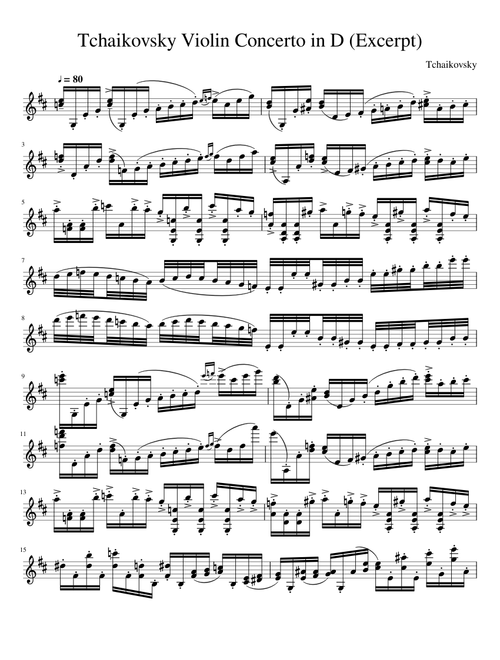 Tchaikovsky Violin Concerto in D Major (Excerpt)