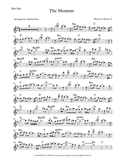 The Moment (Arr. Michał Pach) - Kenny G (Alto Sax Solo)