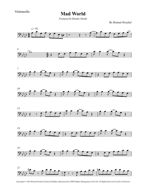 Mad World (Arr. Wesley S. SIlva) - Adam Lambert (Cello Solo)