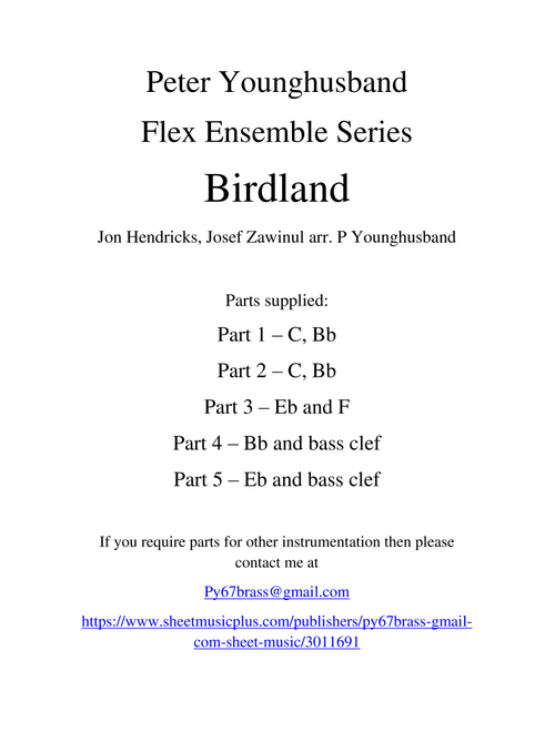 Birdland (Arr. Peter Younghusband) - Manhattan Transfer (Small Ensemble)