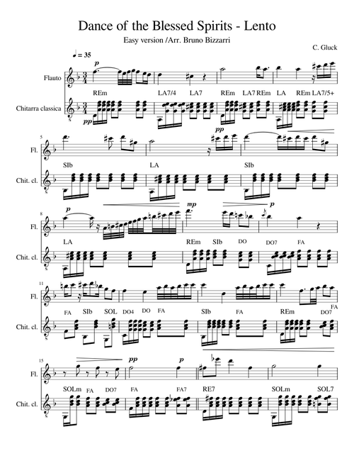 Dance of the Blessed Spirits – Christoph Willibald Gluck Dance of the Blessed Spirits - Lento