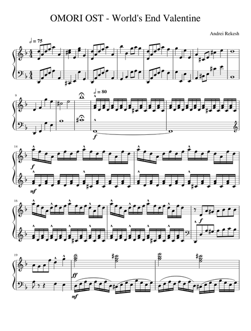 OMORI OST - World's End Valentine (Piano Cover)