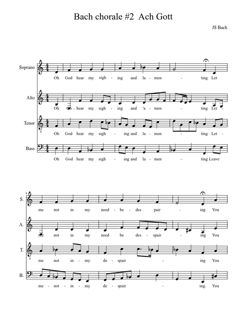 Bach chorale #2 Ach Gott