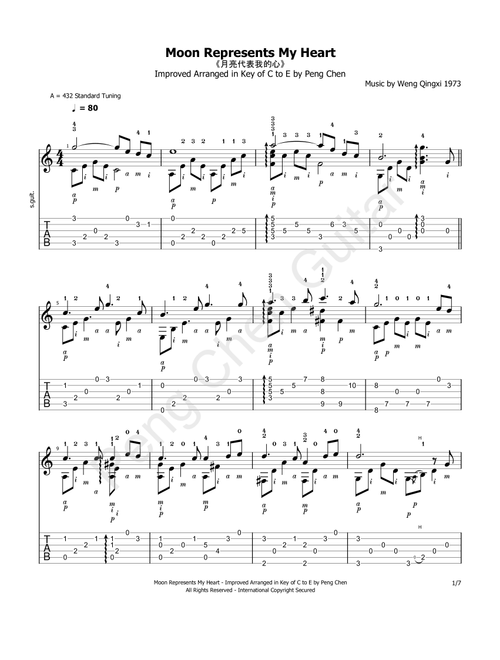 Moon Represents My Heart (Arr. Peng Chen) - Teresa Teng (Solo Guitar)