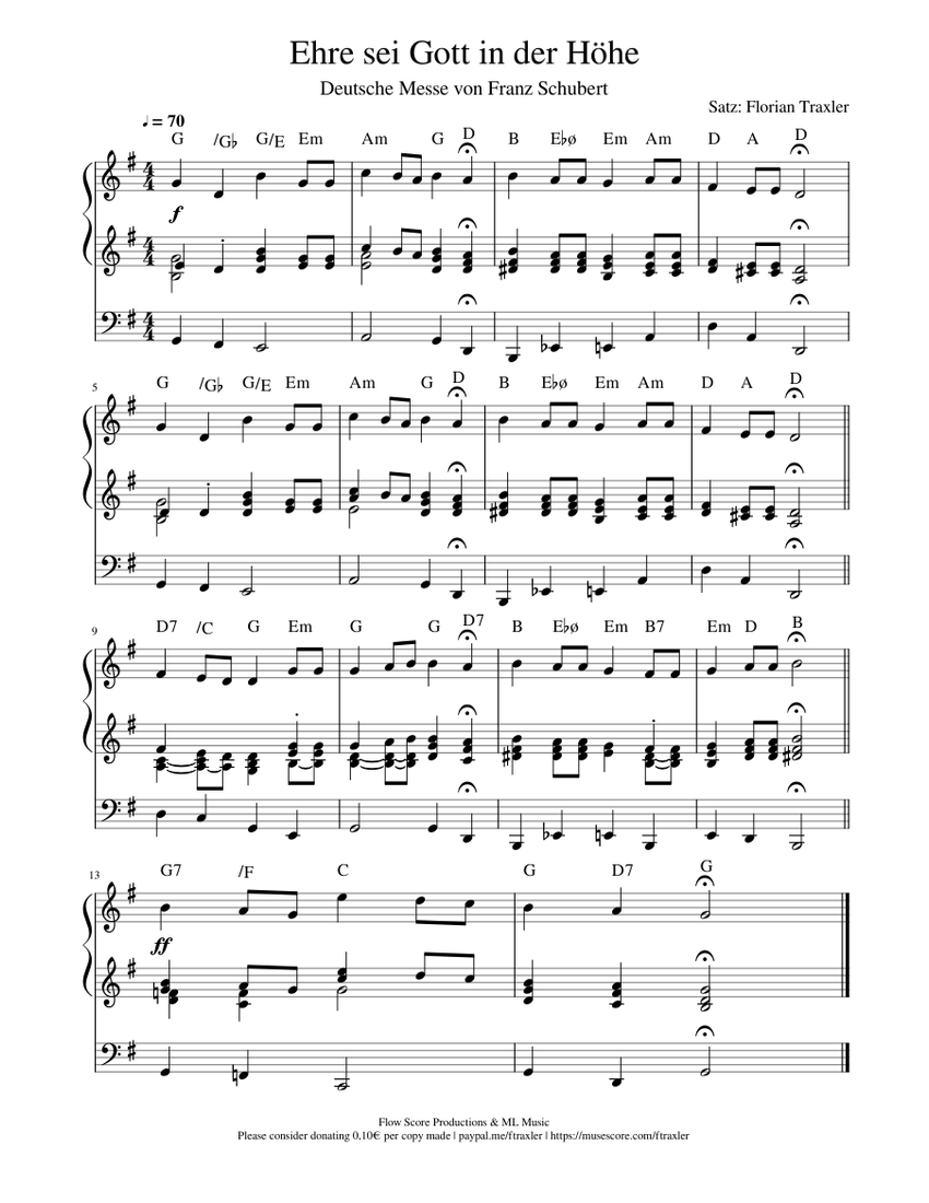 Ehre sei Gott in der Höhe Schubertmesse Sheet music for Organ (Solo) Ehre sei Gott in der Höhe Schubertmesse Sheet music for Organ (Solo)