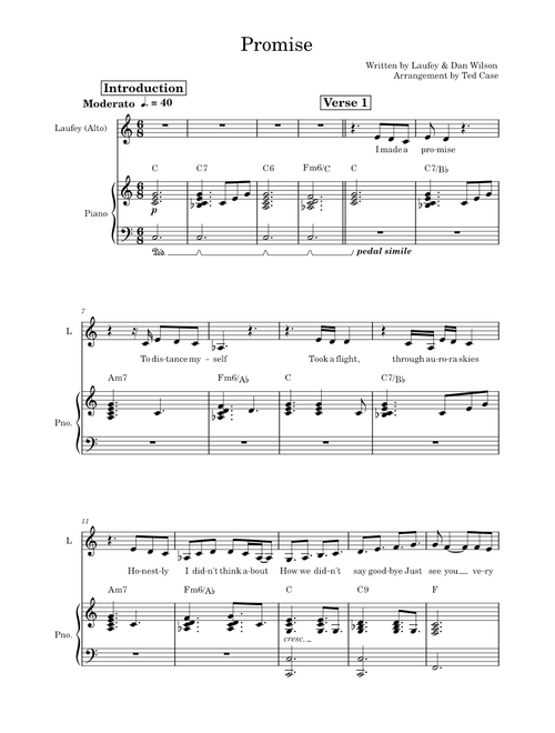 Promise – Laufey (Official Piano/Voice Score)
