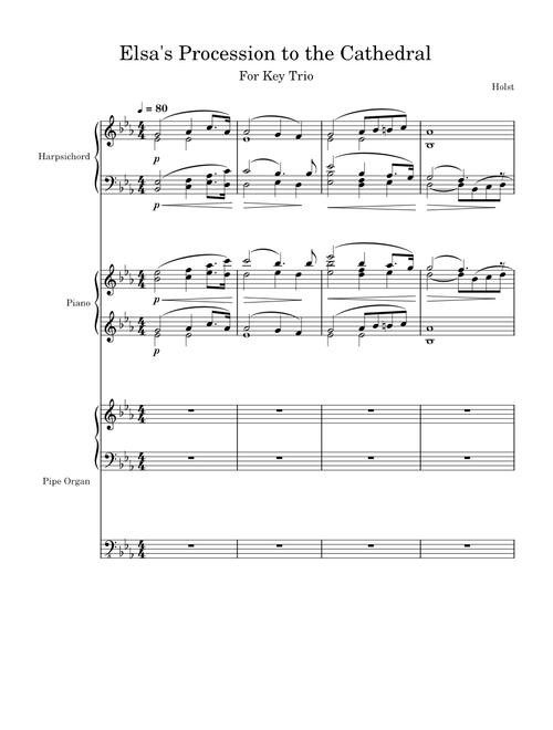 Elsa's Procession To The Cathedral (For Key Trio)