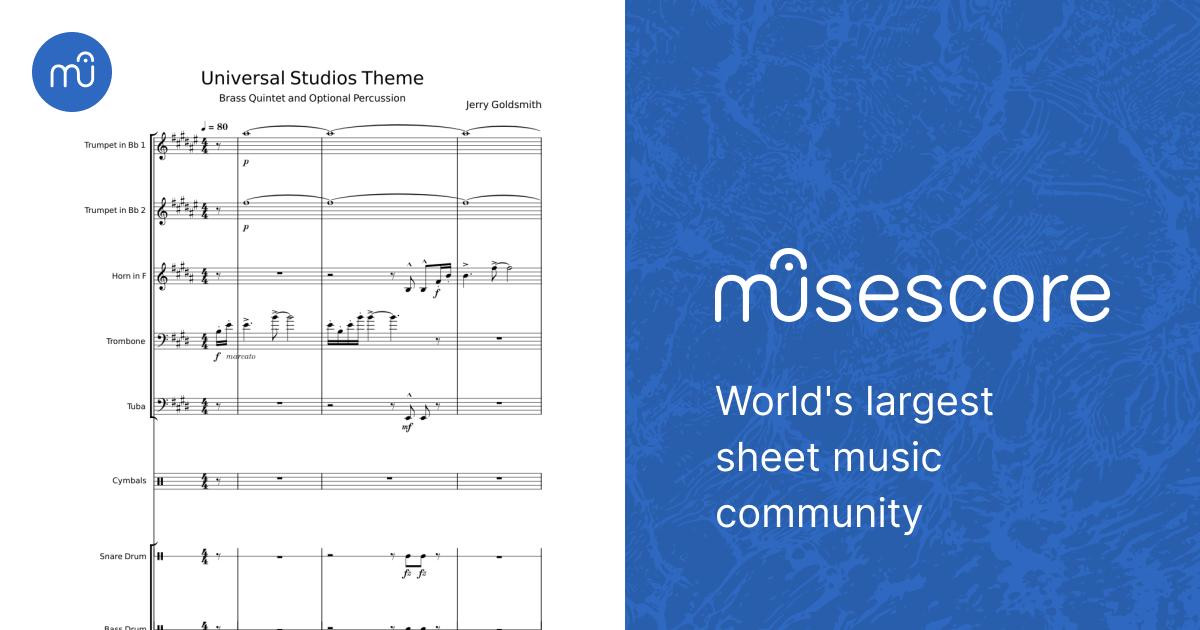 Universal Studios Theme - Jerry Goldsmith Sheet Music for Trombone ...