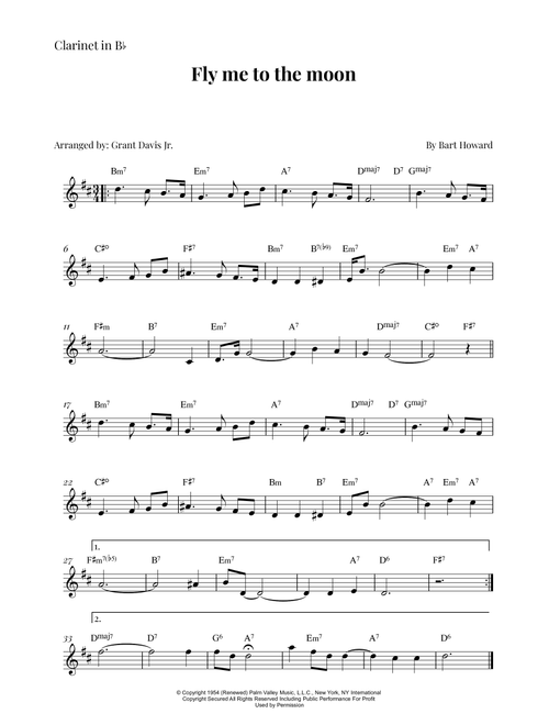 Fly Me To The Moon (In Other Words) (Arr. Grant Davis Jr.) - Tony Bennett (Clarinet Solo)