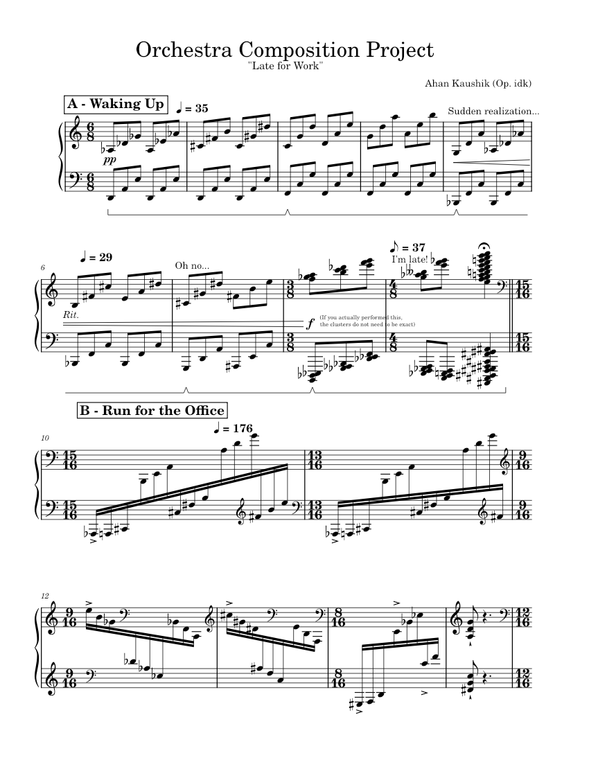 Orchestra Composition Project Sheet music for Piano (Solo)