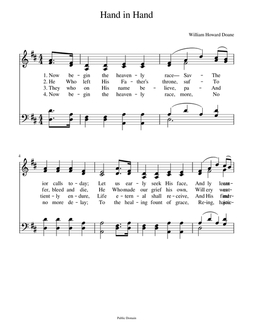 Now begin the heavenly race - William Howard Doane