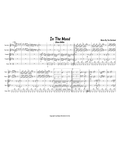 In The Mood Glenn Miller Quartet Arrangement