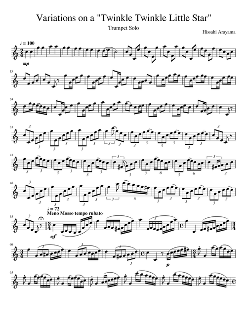 Variations on a  Twinkle Twinkle Little Star