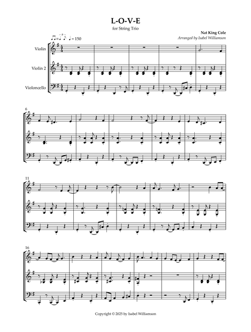 L-O-V-E (Arr. Isabel Williamson) - Natalie Cole (String Ensemble)