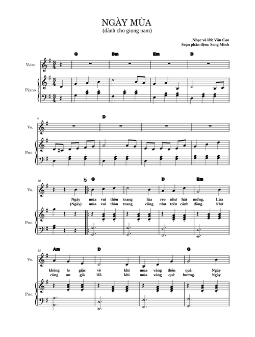 Ngày mùa - Văn Cao (for male voice)