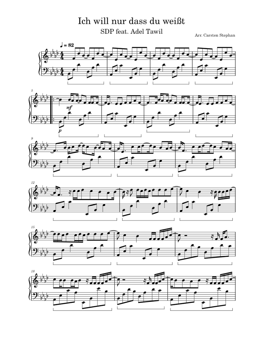 Ich Will Nur Dass Du Wei t SDP Sheet Music For Piano Solo ich-will-nur-dass-du-wei-t-sdp-sheet-music-for-piano-solo