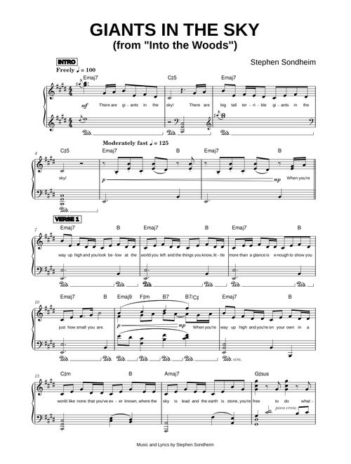 Giants in the Sky - Stephen Sondheim (Piano Solo)