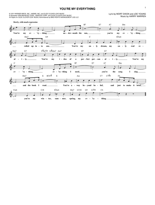 You're My Everything - Harry Warren (Lead Sheet - Fake Book)