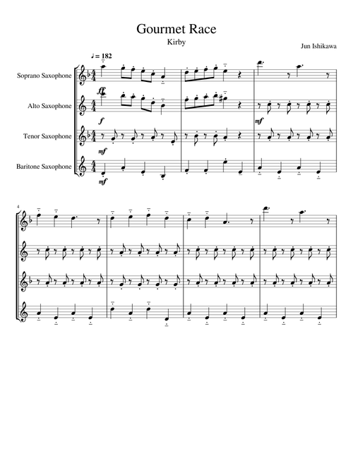 Gourmet Race for Sax Quartet