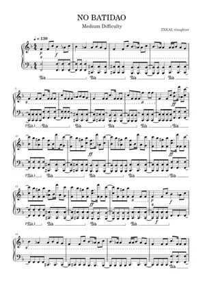 Play Official Version Of NO BATIDAO Sheet Music By ZXKAI For Piano play-official-version-of-no-batidao-sheet-music-by-zxkai-for-piano