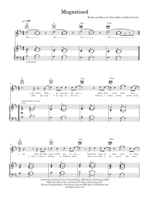 Magnetised - Tom Odell (Piano-Voice-Guitar)