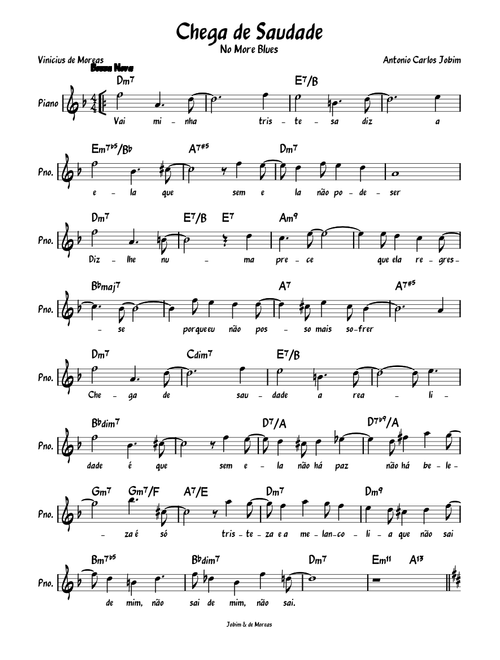 Chega de Saudade - Antonio Carlos Jobim